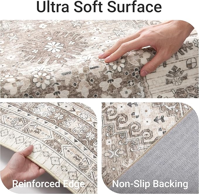 befbee 9x12 Area Rug, Ultra-Thin Washable Rugs - Image 3