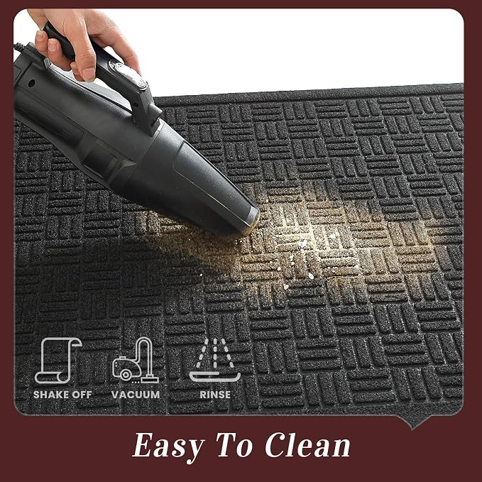 Mibao Front Door Mat Indoor Outdoor Entrance, Dirt Trapping Waterproof - Image 4