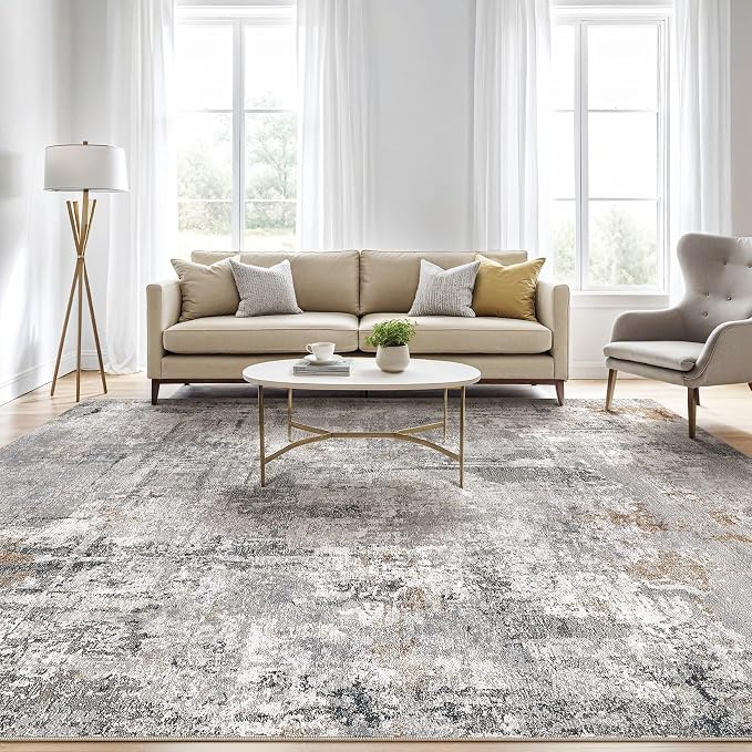 10x12 Area Rug Living Room: Washable Large Abstract Modern Soft Rugs Stain - Image 5