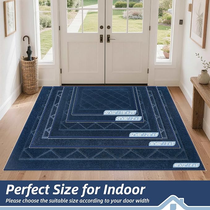 BEQHAUSE Dirt Trapper Door Mat 36" x 60", Doormat Non-Slip Entryway Rugs - Image 2