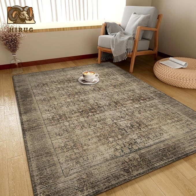 Washable Area Rug 5' x 7' Vintage Traditional Persian Mat - Image 4