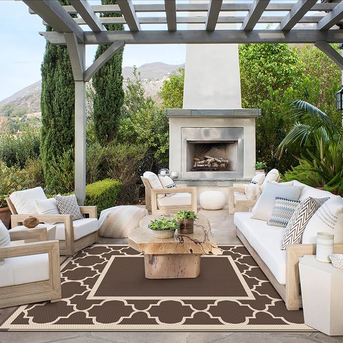GENIMO 4 ' x 6 ' Outdoor Rug for Patio Clearance, Waterproof Indoor Outdoor - Image 5