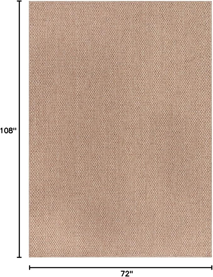 CAMILSON Easy Jute Rug 6x9, Indoor Outdoor Natural Color Farmhouse Area Rugs - Image 2