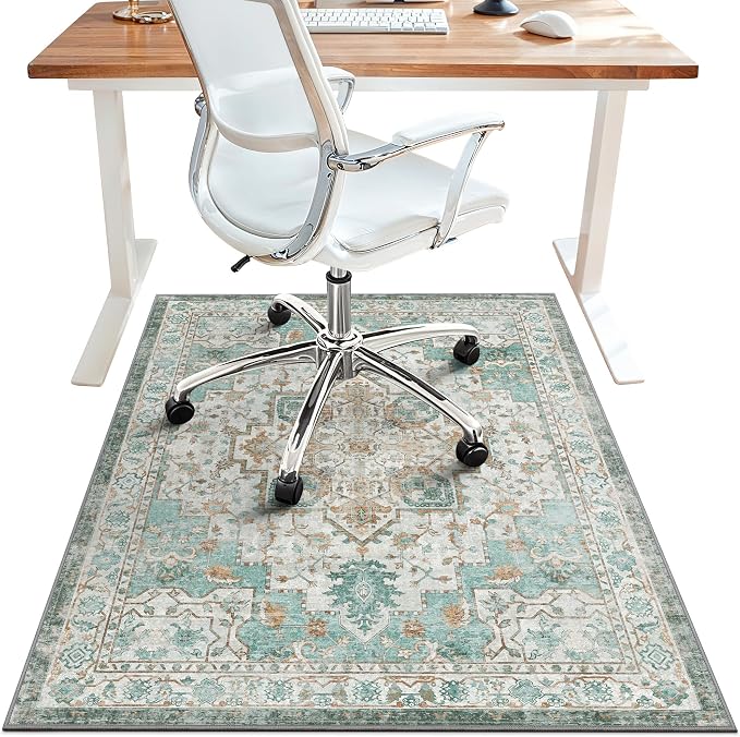 36"x48" Office Chair Mat for Hardwood Tile Floor, Under Desk Carpet Protector by BESBLEE