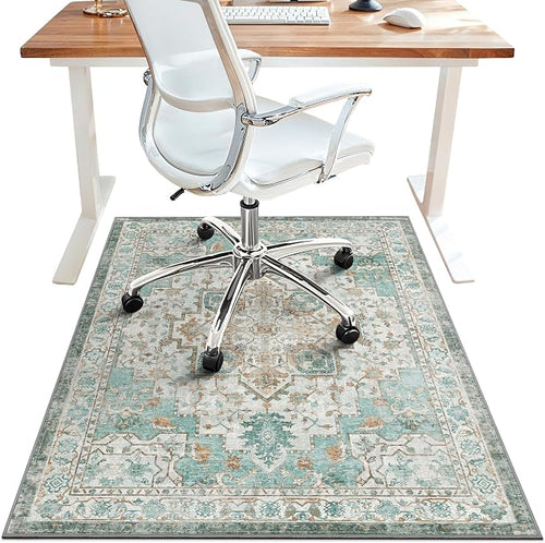36"x60" Office Chair Mat for Hardwood Tile Floor, Under Desk Carpet Protector by BESBLEE