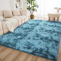 Litanika 6x9 Shag Area Rug for Living Room Bedroom, Tie-Dyed Blue High Pile by Litanika