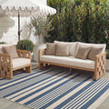 SAFAVIEH Courtyard Collection 8' x 10' Navy/Beige CY6062 Stripe Indoor/ Outside by Unknown
