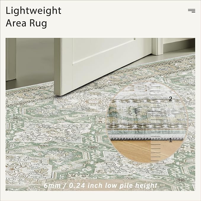 Soalmost 8x10 Area Rugs, Washable Rugs, Large Stain Resistant Area Rug - Image 8