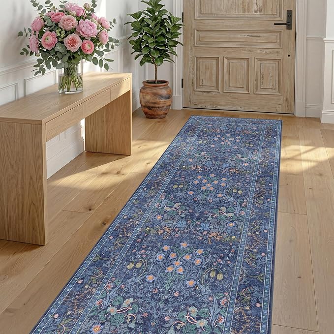Hazo Haus Non Slip 2x6 Dark Blue Kitchen Runner Rug - Image 4