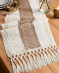 Pureegg Boho Table Runner 12 x 90 Inch, Woven Tassel Design | Dining Table by Pureegg