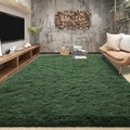 Tepook Fluffy Dark Green Rugs for Living Room Bedroom, 8x10 Soft Area Rug by Tepook