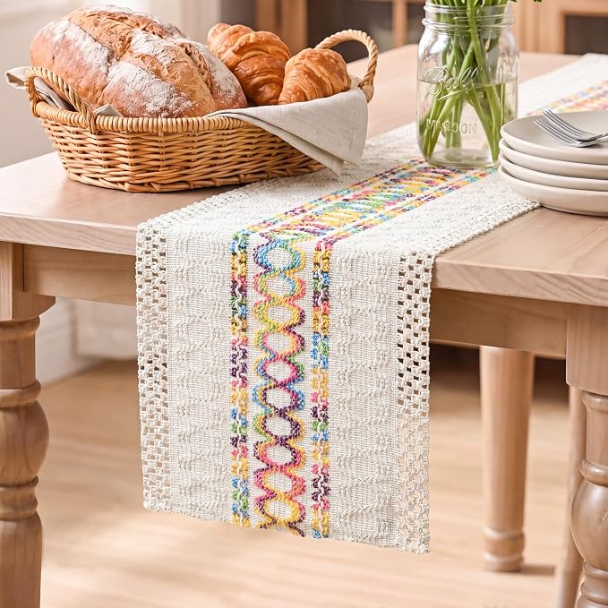 Artoid Mode Colorful Farmhouse Rustic Table Runner 12x36 Inch | Holiday Hollow by ArtoidMode