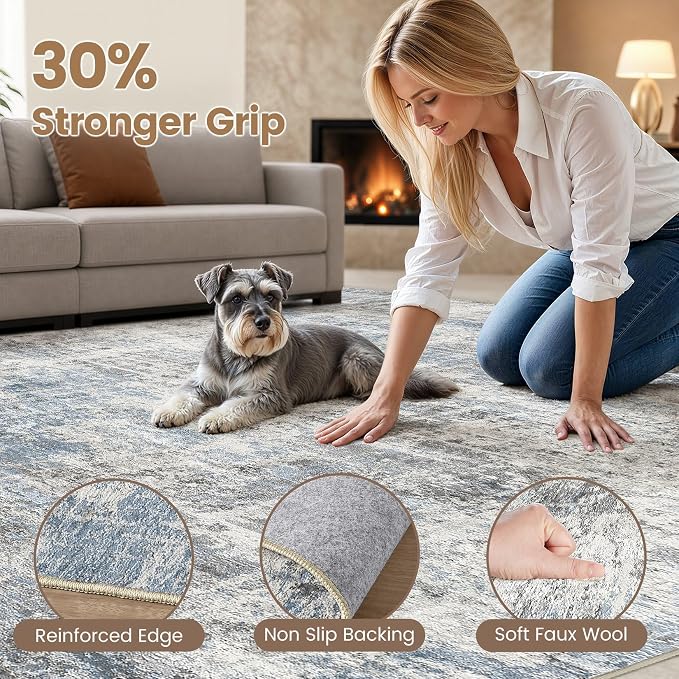 Washable 6x9 Area Rug for Living Room - Image 3