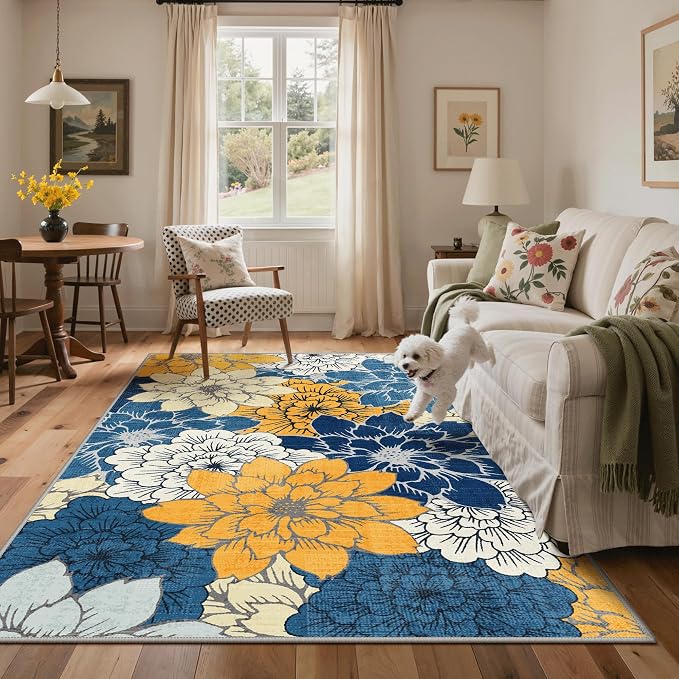 GENIMO Indoor Outdoor Area Rug 9'x12', Machine Washable Rugs - Image 6