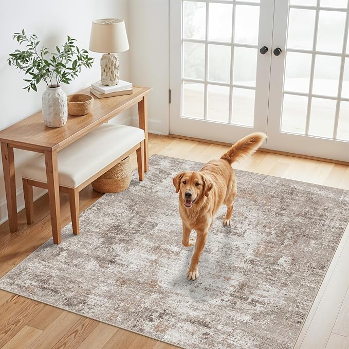 4x4 Square Entryway Rug Washable – Non-Slip Small Area Rug by ZHXXUJ