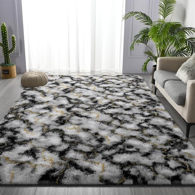 Deerhoo Shag Area Rug, 4 X 6 Tie-Dyed Plush Fuzzy Rugs - Image 7