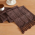 Macrame Style Boho Table Runner, 12x72 Inch Chocolate | Woven Boho Table Runner by ZEEMARTONLINE