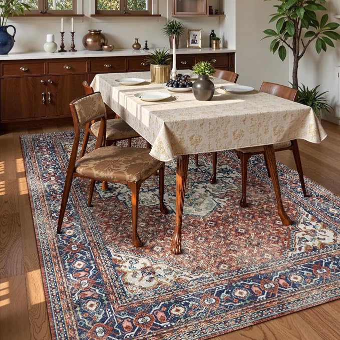 Washable Area Rug 3' x 5 ' Vintage Traditional Persian Mat - Image 3