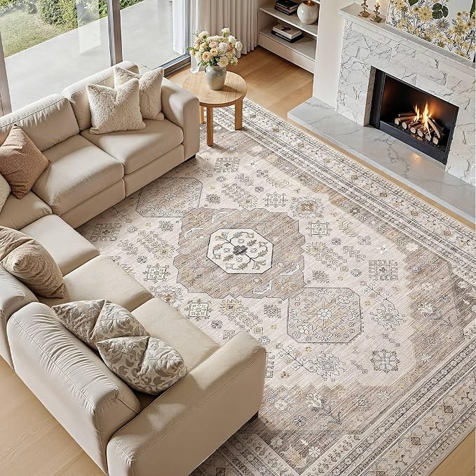 9x12 Washable Area Rug, Large Rugs - Image 5