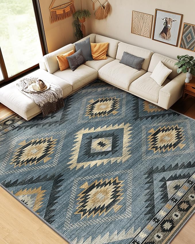 BESTSWEETIE Area Rug 6x9 Rug Machine Washable Rug Non-Slip Low Pile Print - Image 9