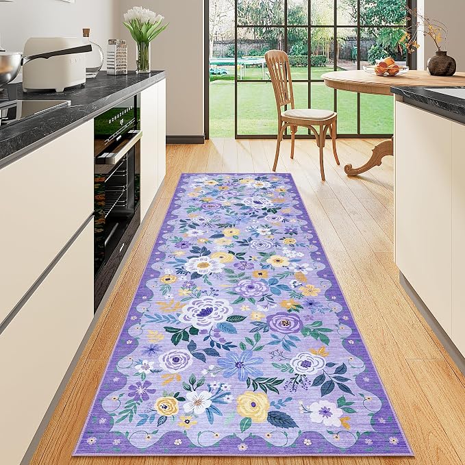 DUKINO 2x6 Runner Rug for Hallway, Washable Kitchen Rug by DUKINO