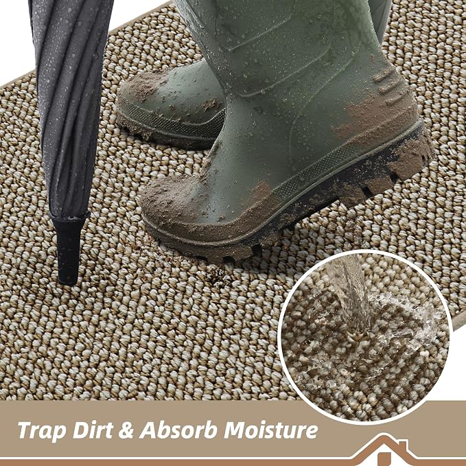 BEQHAUSE Dirt Trapper Door Mat 24" x 60", Non-Slip Washable Doormats Entrance - Image 3