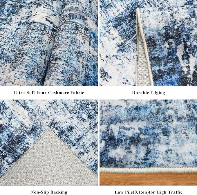 4x8 Washable Area Rug – Non-Slip Rubber Backed Indoor Rug - Image 5