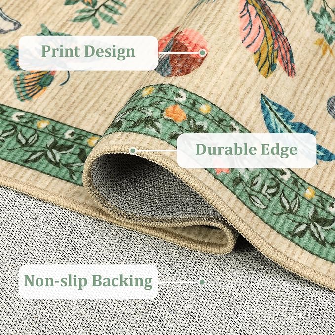 Mushroom 9x12 Rug for Living Room Non Slip Washable 9 X 12 Rug for Bedroom - Image 6