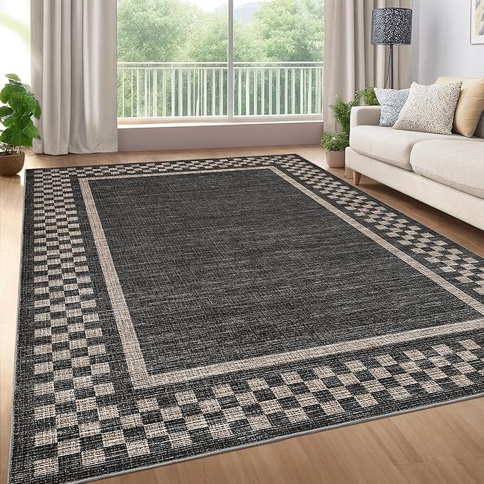 GarveeHome Modern Bordered 9x12 Area Rugs by GarveeHome
