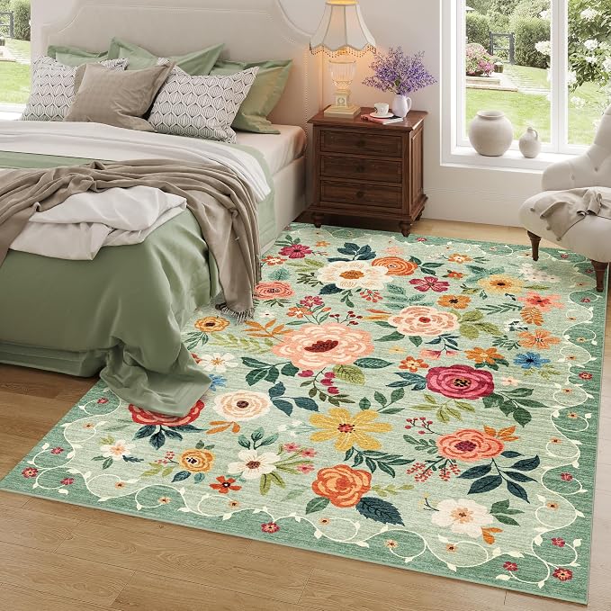 DUKINO 8x10 Area Rug, Floral Rugs - Image 9