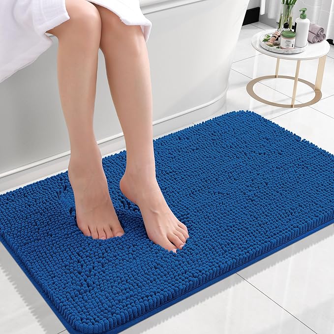 OLANLY Small Bathroom Rugs 24x16, Soft Absorbent Chenille Bath Rugs, Rubber - Image 2