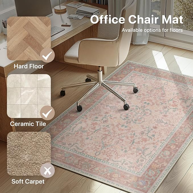 36"x48" Office Chair Mat for Hardwood Tile Floor, Under Desk Carpet Protector - Image 3