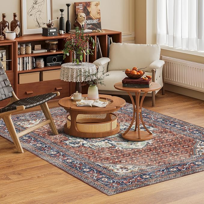 Washable Area Rug 3' x 5 ' Vintage Traditional Persian Mat - Image 2