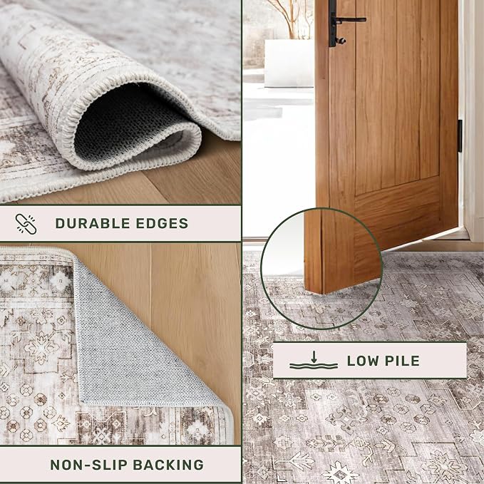 Washable Farmhouse Living Room Rug, 9x12 Area Rugs - Image 8