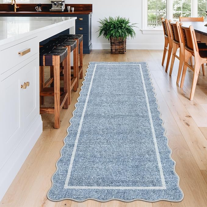 GarveeHome Scalloped Washable Kitchen Runner Rug 2x8, Non Slip Boho Soft - Image 2
