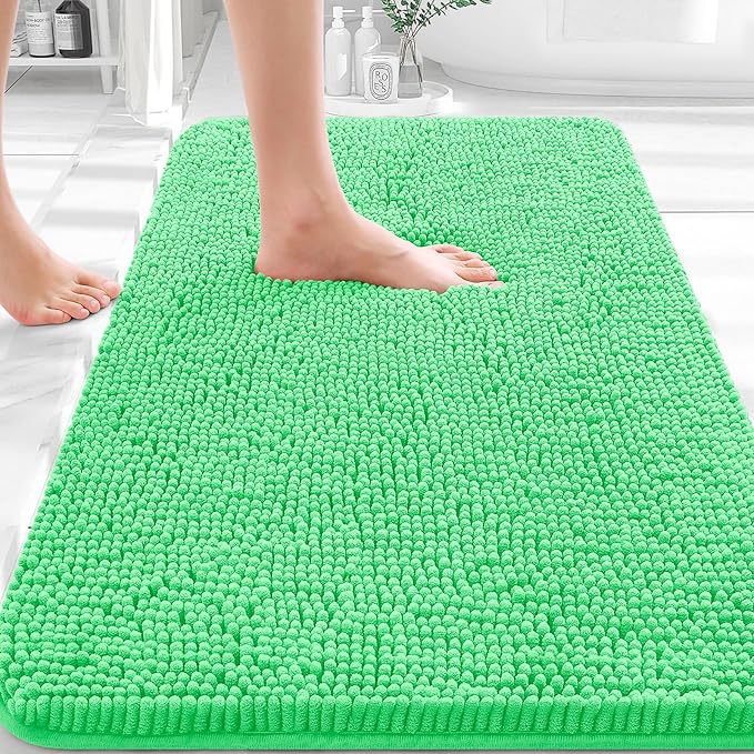 OLANLY Bathroom Rugs 36x24, Extra Soft Absorbent Chenille Bath Rugs, Rubber by OLANLY