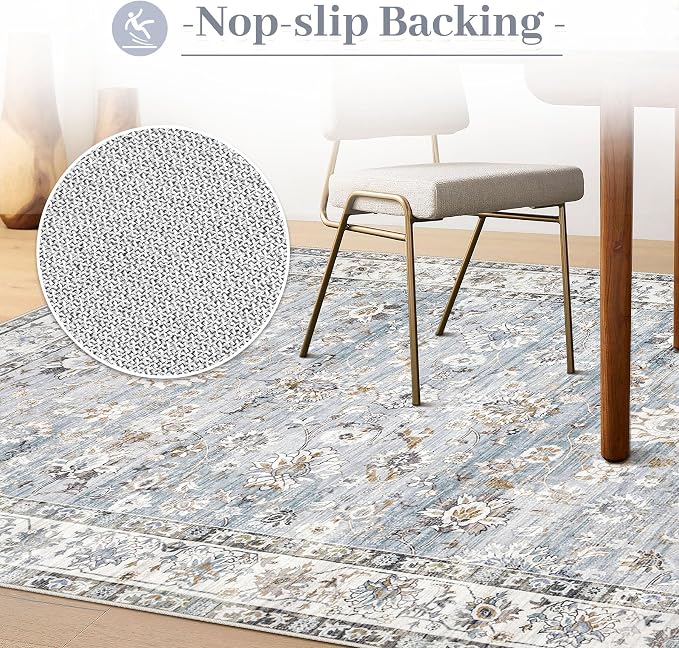 XLUEZ Area Rug 10x12 Living Room Rugs, Machine Washable Vintage Distressed Boho - Image 7