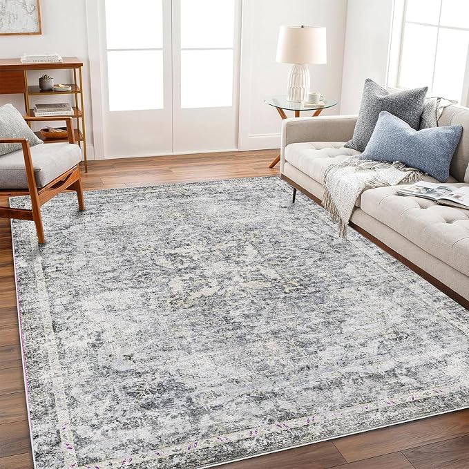 CHAMPLANT Washable Area Rug 3'x5' Vintage Traditional Floor Cover Foldable Thin - Image 2