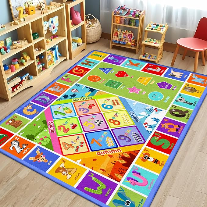 8x10 Kids Rug for Classroom & Playroom by Itvgekp