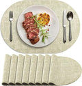 Placemats Set of 8-17" x 11.8" Waterproof & Heat Resistant Oval Place Mats by Delicateandelegantplacemats