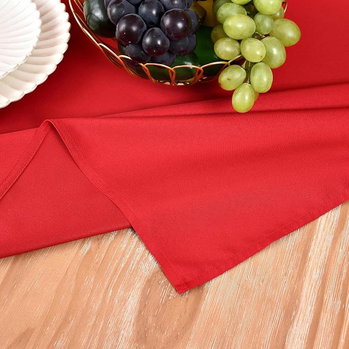 MEANMOY Red Table Runner 90 Inches Long Waterproof Washable Table Runners | - Image 5