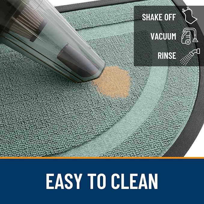 OLANLY Half Circle Door Mat Indoor Outdoor Entrance Welcome, Waterproof - Image 6