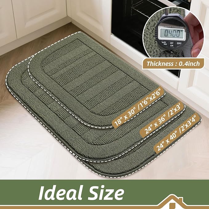 BEQHAUSE 24x36 Inch Kitchen Rug Mat Durable Kitchen Rugs Non-Slip Washable - Image 3