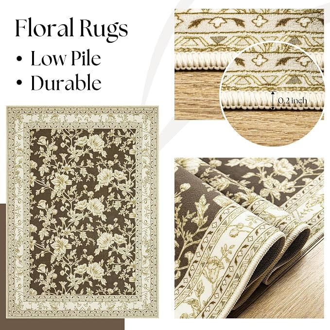 Brown Runner Rugs 2x6 for Hallway Kitchen Bedroom Beside Laundry Room Bathroom - Image 7
