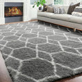 ONASAR Large Area Rugs for Living Room, 7x10 Grey and White Rug, Moroccan Thick by ONASAR