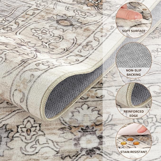Washable 6x9 Area Rug for Living Room - Image 3
