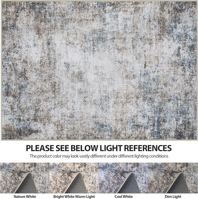 9x12 Area Rugs for Living Room Rug Washable: Abstract Large Rug for Dining Room - Image 7