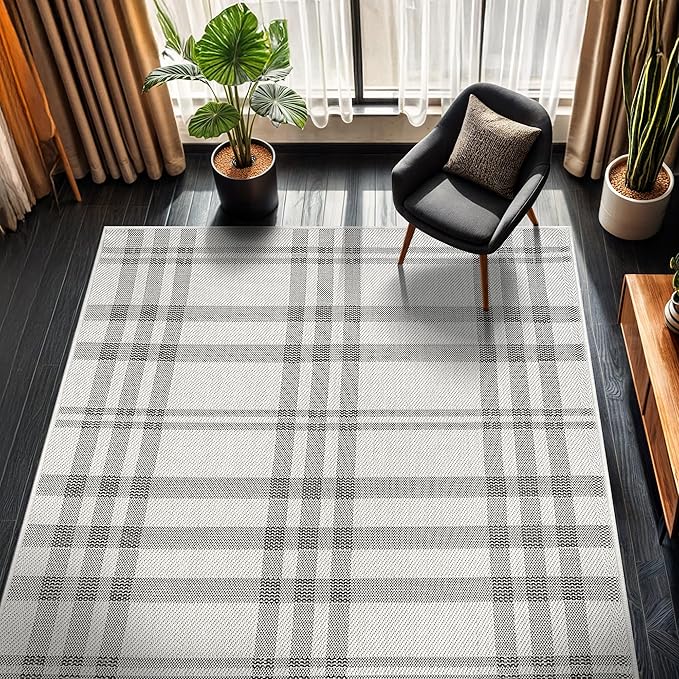 CAMILSON Easy Jute Rug 6x9, Indoor Outdoor Off-White Color Fiber Area Rugs - Image 4
