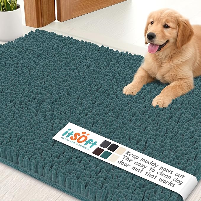 Dog Rugs for Muddy Paws 25x18 | Cleaner Mud Free Floors | Muddy Dogs Mats for by ITSOFT