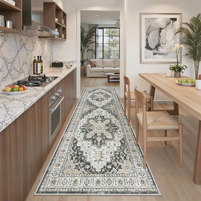 Madane Runner Rug 2'6''x8' Kitchen Runner, Hallway Runner Printed Vintage - Image 5